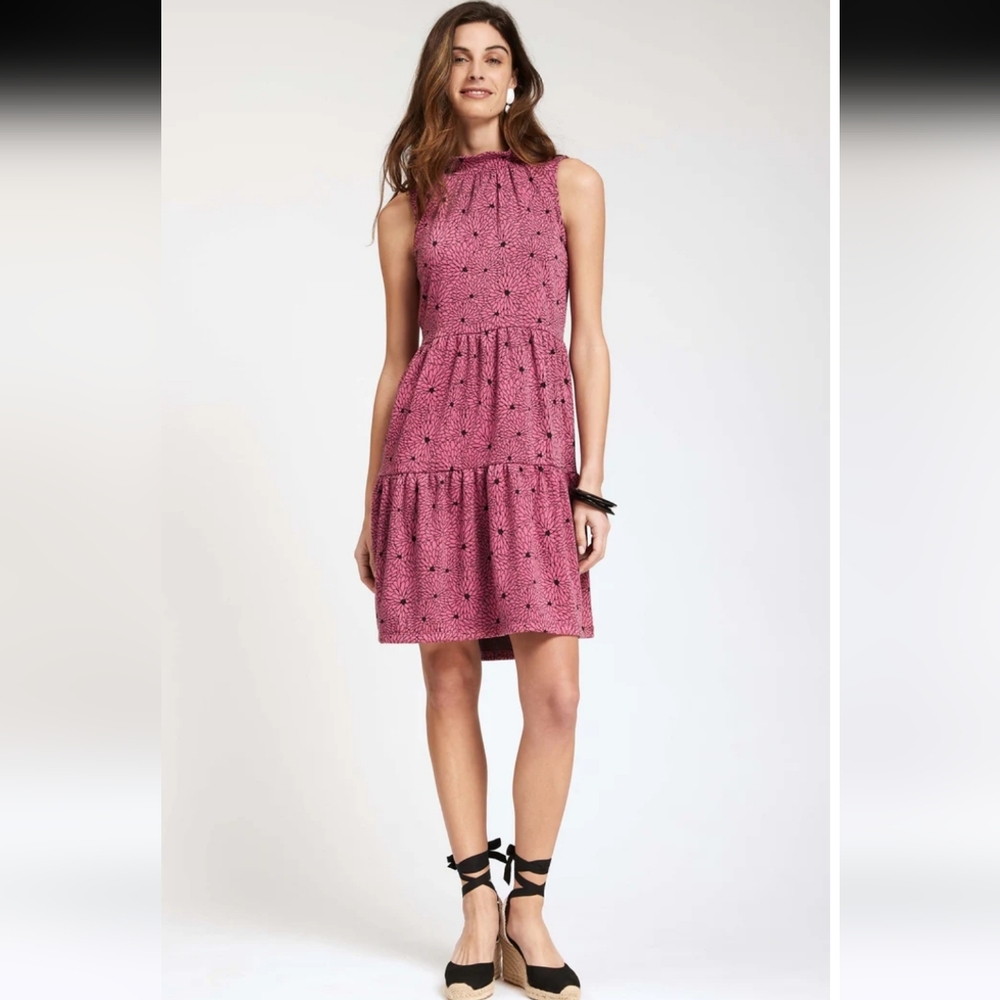 Tyler Boe Toni Jacquard Dress Size M Jaquard Chrysanthemum Print 3262-o